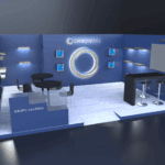 Diseño 3D del stand de Leca Graphics y Grupo Lantero para la feria Luxe Pack Mónaco 2025